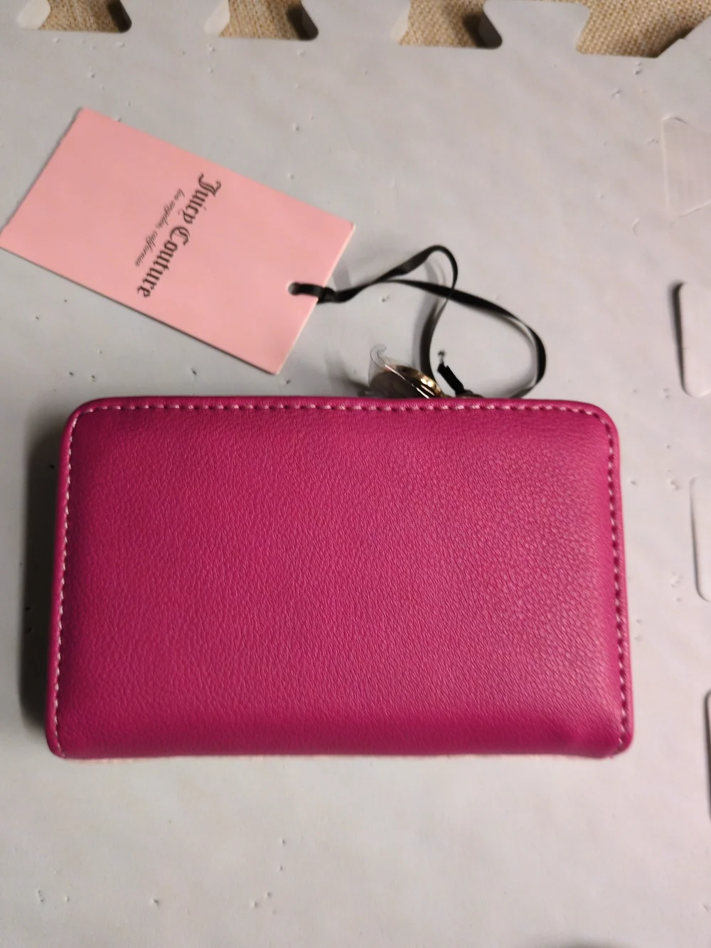 Juicy Couture Pink Plush 'Juicy' Zip Wallet